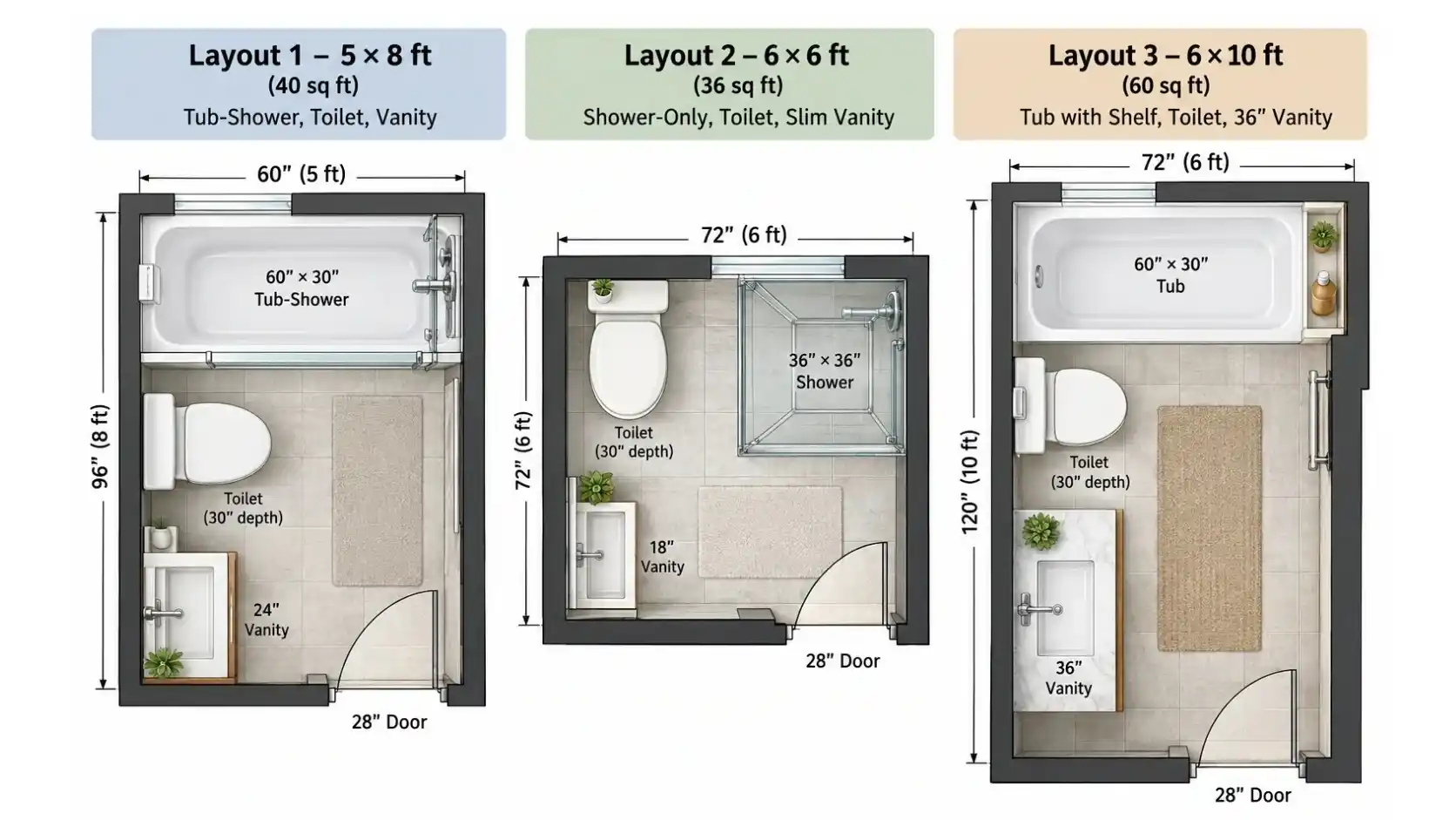 Minimum Size for a Full Bathroom: The Real Numbers (and Why Code Minimum Isn't the Whole Story)